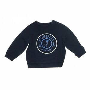 Jacadi long sleeve fleece sweatshirt navy blue logo graphic toddler boy 3T 36 mo